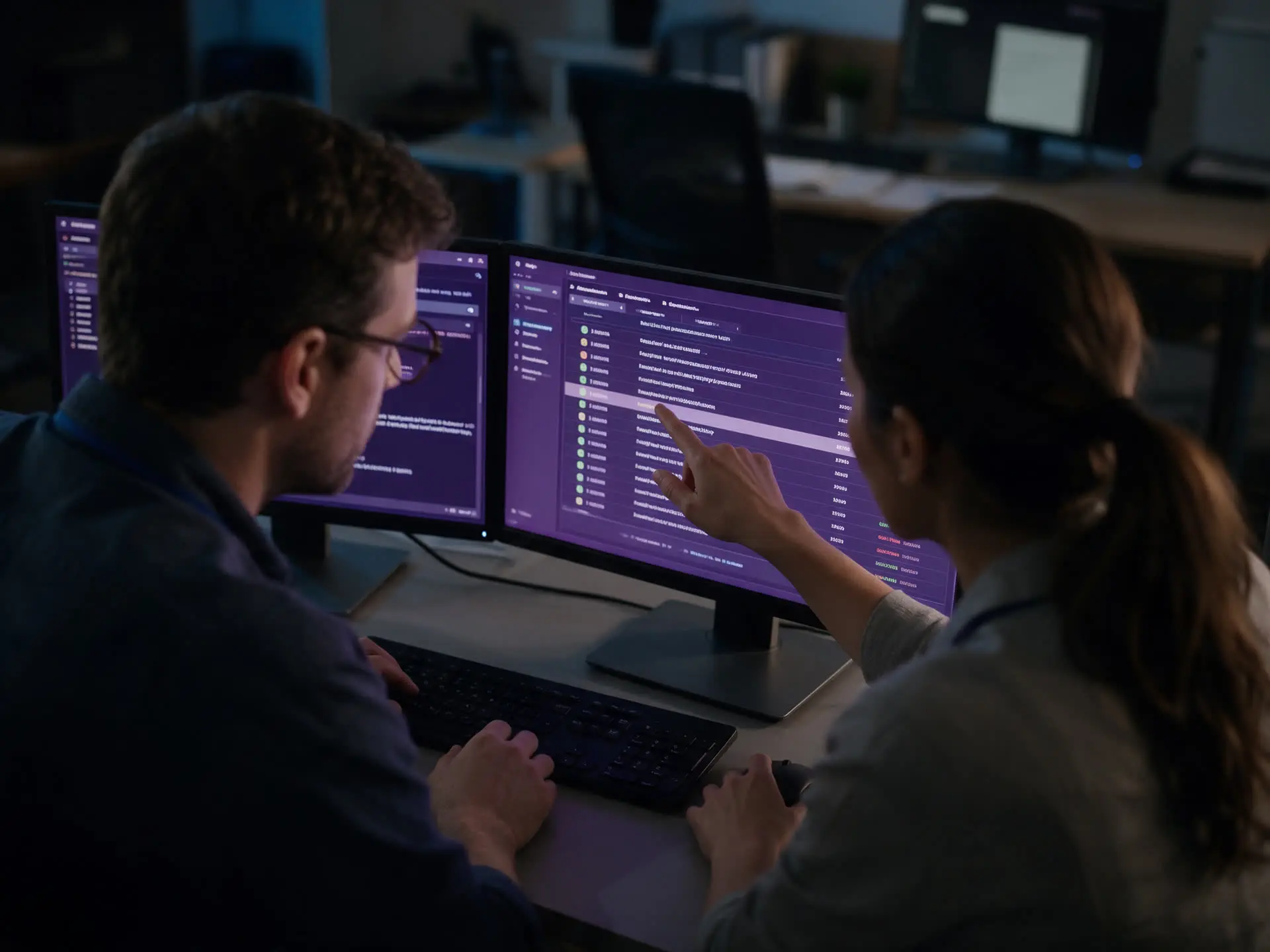 Cybersecurity team at work